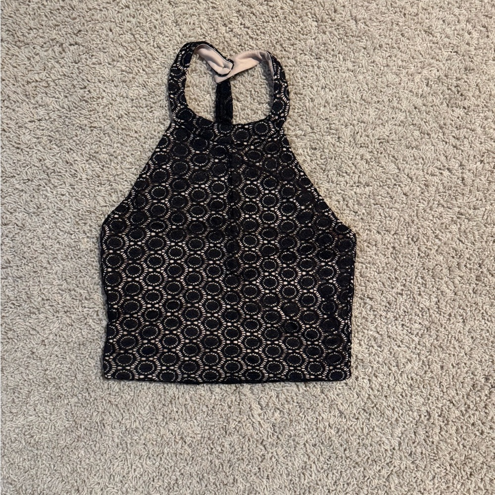 Charlotte Russe Black Lace Crop Top